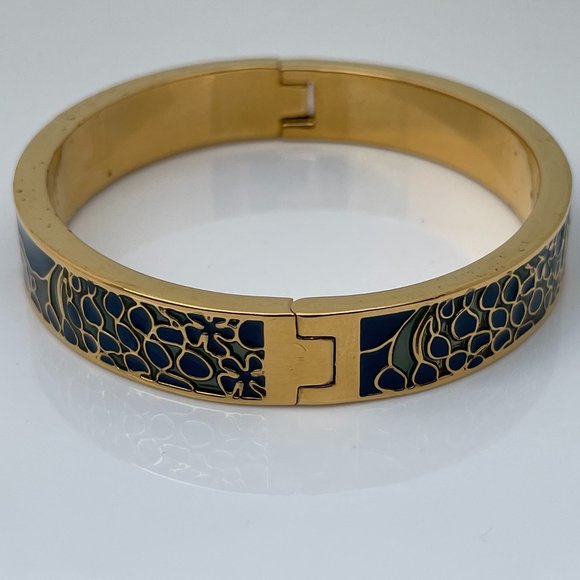 J. Crew Bracelet gold plated bangle enamel paint F - Picture 5 of 11